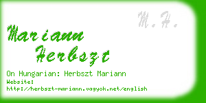 mariann herbszt business card